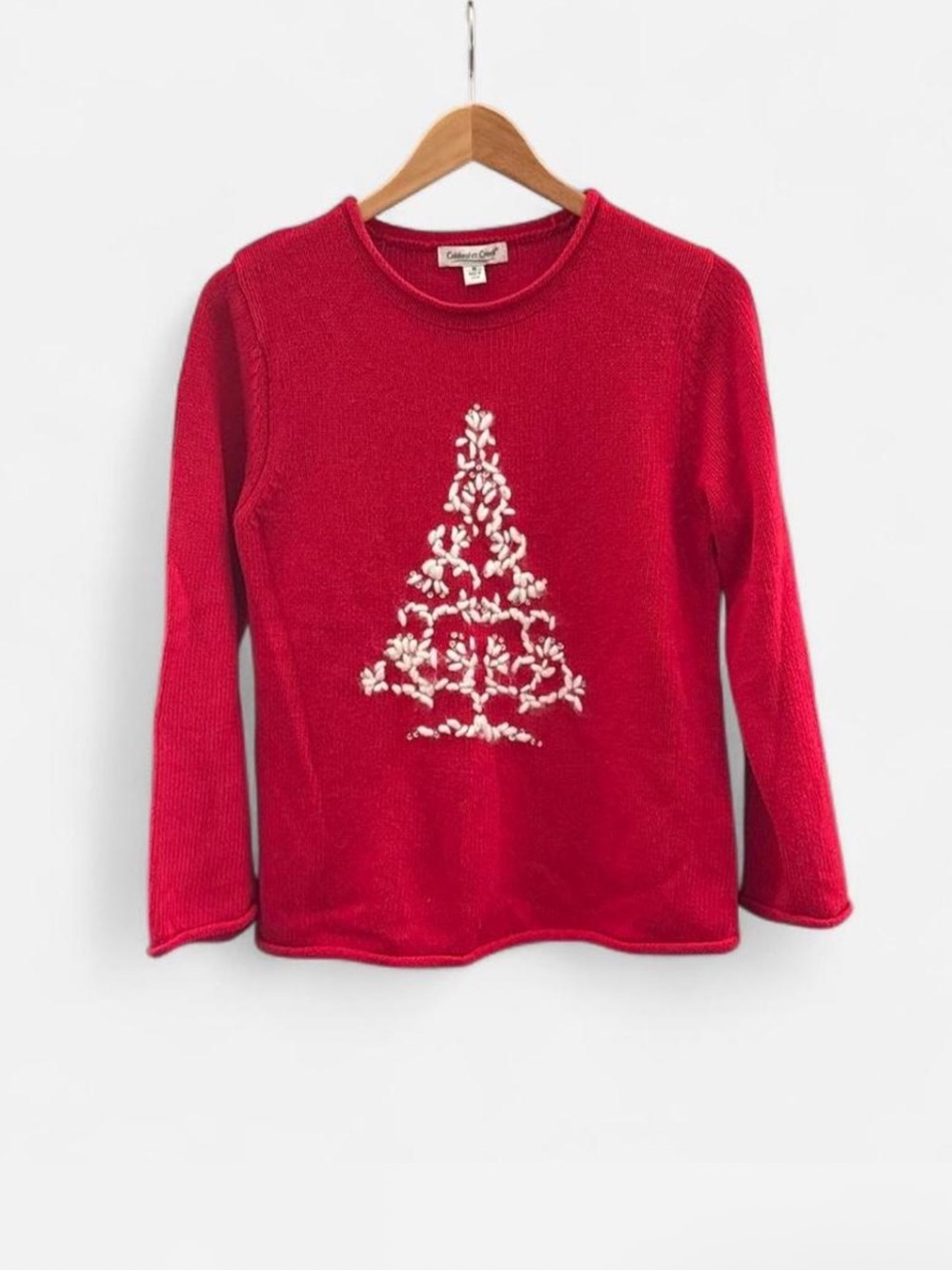 Coldwater Creek Christmas tree Sweater Sz M holiday party classic preppy festive